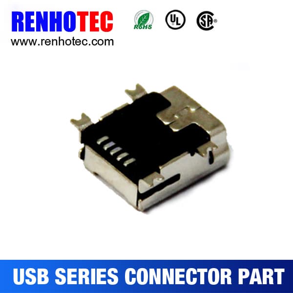 4 Legs Micro USB 3_0 2_0 Type Female 5 Pin Dip Connector